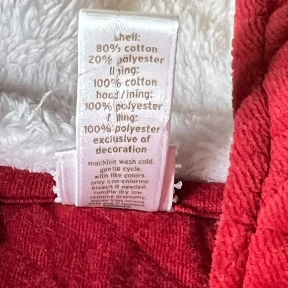 Nordstrom Baby‎ Quilted One Piece Bunting Velour Red Heart Bear Girl 12 Months - Picture 7 of 9